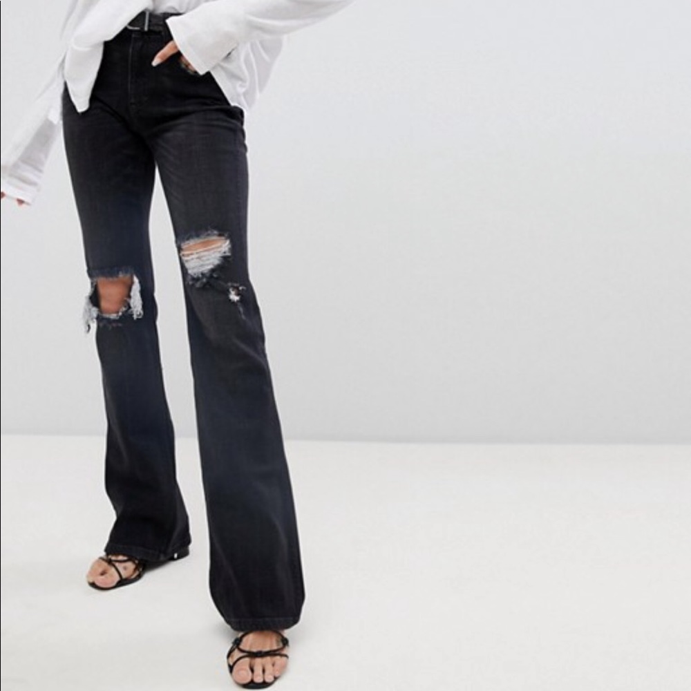 Free People Authentic Ripped Flare Jeans